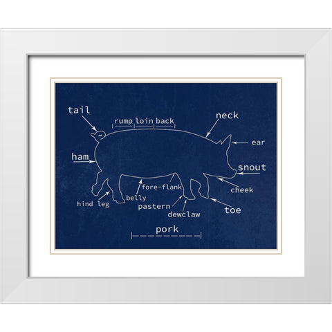 Pork White Modern Wood Framed Art Print with Double Matting by Phillip, Jamie