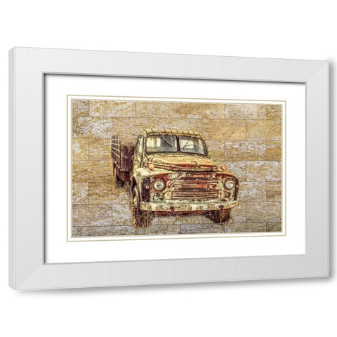 Vintage Truck White Modern Wood Framed Art Print with Double Matting by Phillip, Jamie