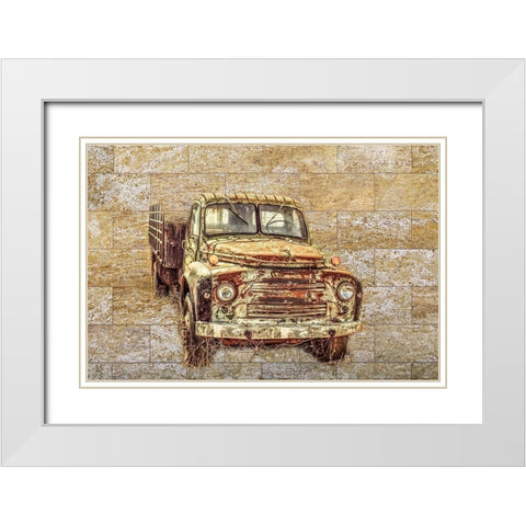 Vintage Truck White Modern Wood Framed Art Print with Double Matting by Phillip, Jamie