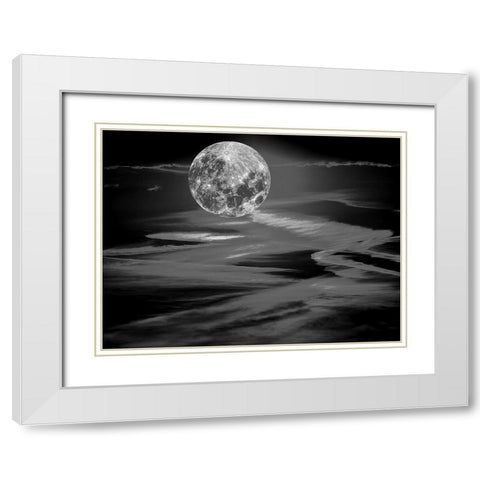 Black Moonlight White Modern Wood Framed Art Print with Double Matting by Phillip, Jamie