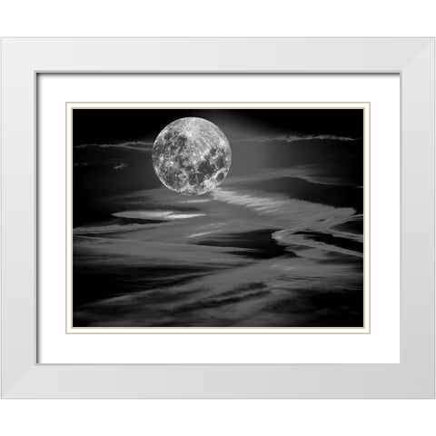 Black Moonlight White Modern Wood Framed Art Print with Double Matting by Phillip, Jamie