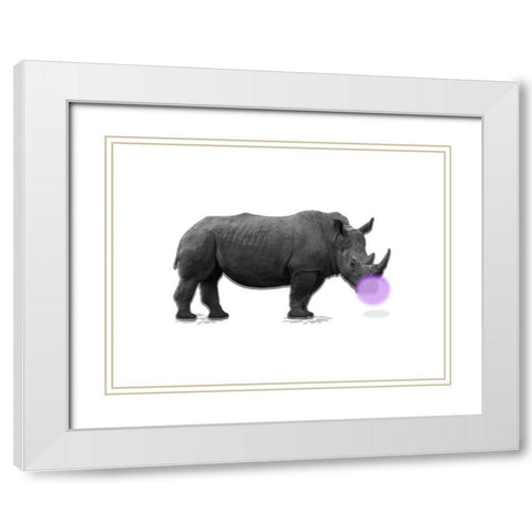 Rhino Bubble White Modern Wood Framed Art Print with Double Matting by Phillip, Jamie