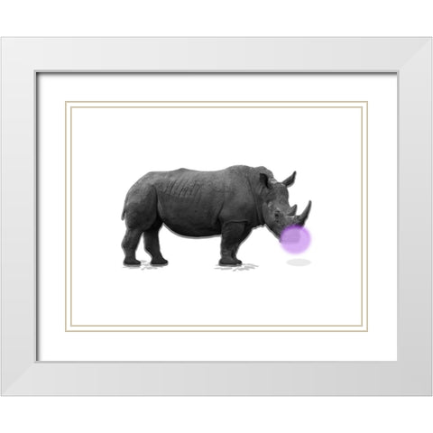 Rhino Bubble White Modern Wood Framed Art Print with Double Matting by Phillip, Jamie