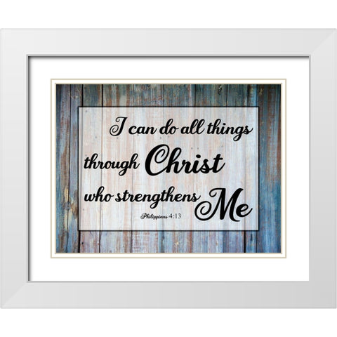 Christ White Modern Wood Framed Art Print with Double Matting by Phillip, Jamie
