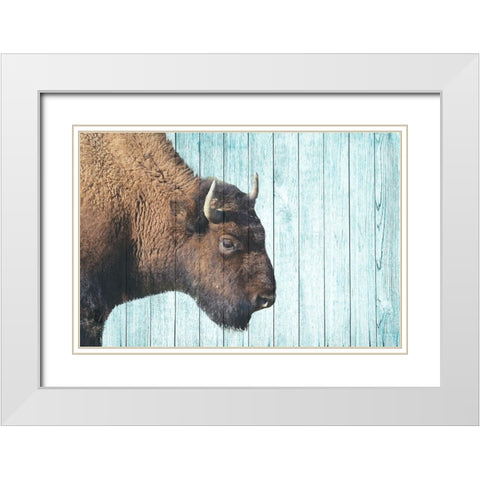 Bison Trail White Modern Wood Framed Art Print with Double Matting by Phillip, Jamie