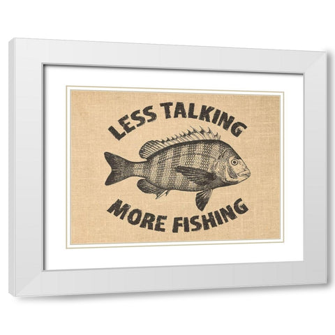 Fishing White Modern Wood Framed Art Print with Double Matting by Phillip, Jamie