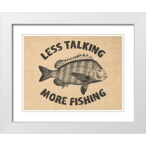 Fishing White Modern Wood Framed Art Print with Double Matting by Phillip, Jamie