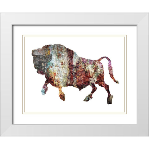 Rustic Bison 6 White Modern Wood Framed Art Print with Double Matting by Phillip, Jamie