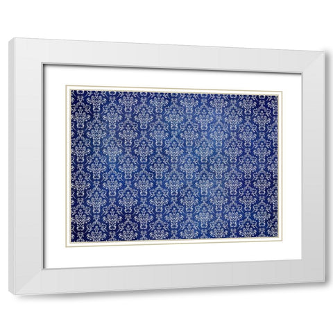 Indigo Pattern White Modern Wood Framed Art Print with Double Matting by Phillip, Jamie