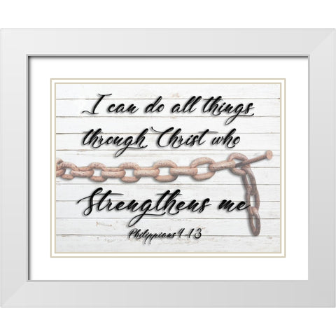 Strength White Modern Wood Framed Art Print with Double Matting by Phillip, Jamie