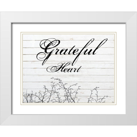 Greatful Heart White Modern Wood Framed Art Print with Double Matting by Phillip, Jamie