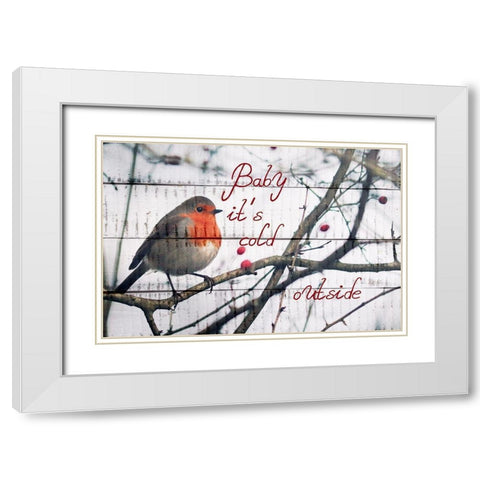 Cold Christmas White Modern Wood Framed Art Print with Double Matting by Phillip, Jamie