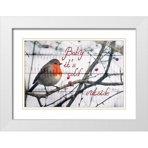 Cold Christmas White Modern Wood Framed Art Print with Double Matting by Phillip, Jamie