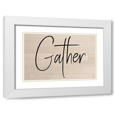 Gather White Modern Wood Framed Art Print with Double Matting by Phillip, Jamie