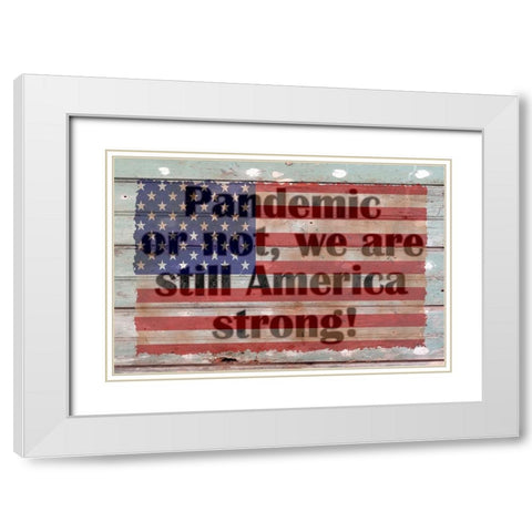 America Strong White Modern Wood Framed Art Print with Double Matting by Phillip, Jamie