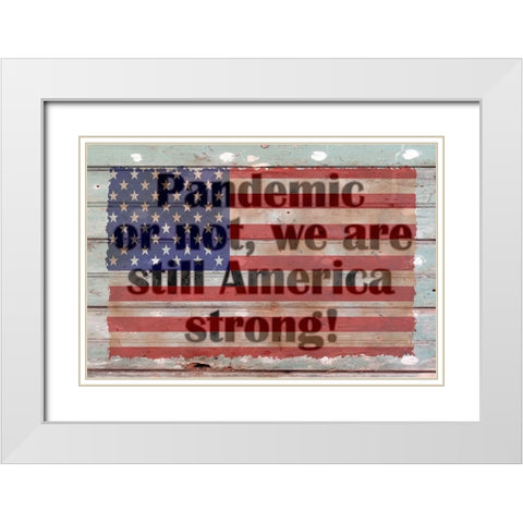 America Strong White Modern Wood Framed Art Print with Double Matting by Phillip, Jamie