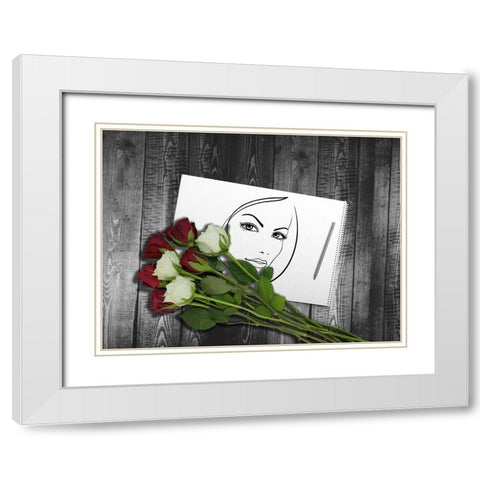 Drawing White Modern Wood Framed Art Print with Double Matting by Phillip, Jamie
