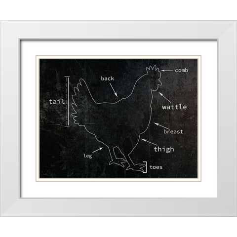 Chicken White Modern Wood Framed Art Print with Double Matting by Phillip, Jamie