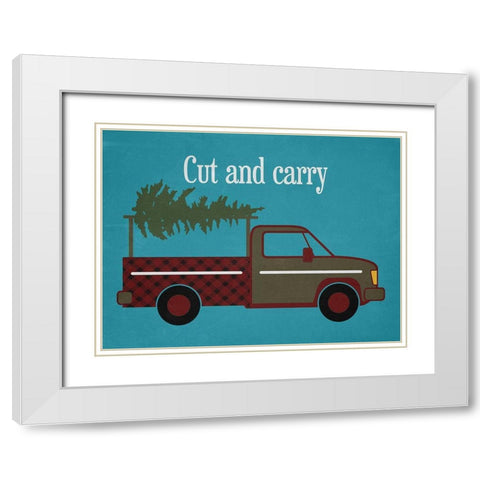 Christmas Tree White Modern Wood Framed Art Print with Double Matting by Phillip, Jamie