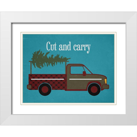 Christmas Tree White Modern Wood Framed Art Print with Double Matting by Phillip, Jamie