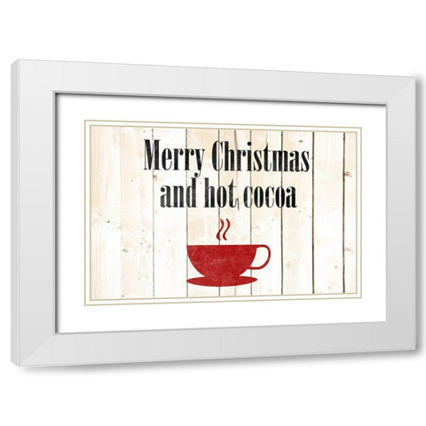 Hot Christmas Cocoa White Modern Wood Framed Art Print with Double Matting by Phillip, Jamie