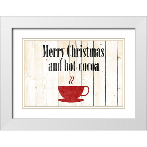 Hot Christmas Cocoa White Modern Wood Framed Art Print with Double Matting by Phillip, Jamie