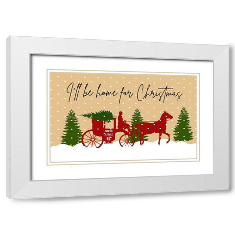 Home For Christmas White Modern Wood Framed Art Print with Double Matting by Phillip, Jamie