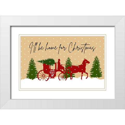 Home For Christmas White Modern Wood Framed Art Print with Double Matting by Phillip, Jamie