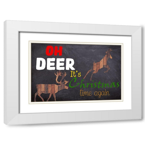 Oh Deer! White Modern Wood Framed Art Print with Double Matting by Phillip, Jamie