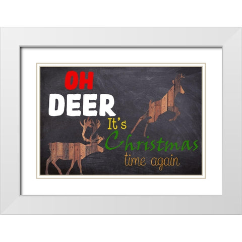 Oh Deer! White Modern Wood Framed Art Print with Double Matting by Phillip, Jamie