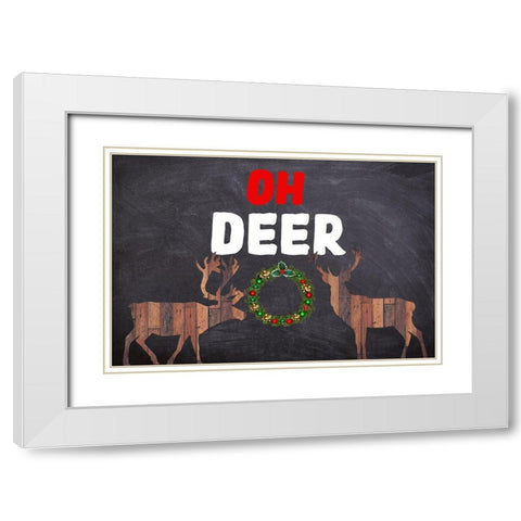 Oh Deer! 2 White Modern Wood Framed Art Print with Double Matting by Phillip, Jamie