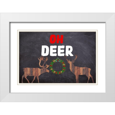 Oh Deer! 2 White Modern Wood Framed Art Print with Double Matting by Phillip, Jamie