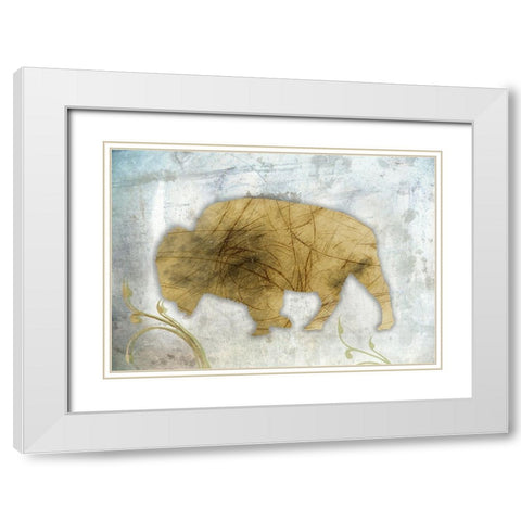 Bison Season White Modern Wood Framed Art Print with Double Matting by Phillip, Jamie