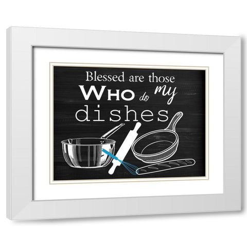 Dishes White Modern Wood Framed Art Print with Double Matting by Phillip, Jamie
