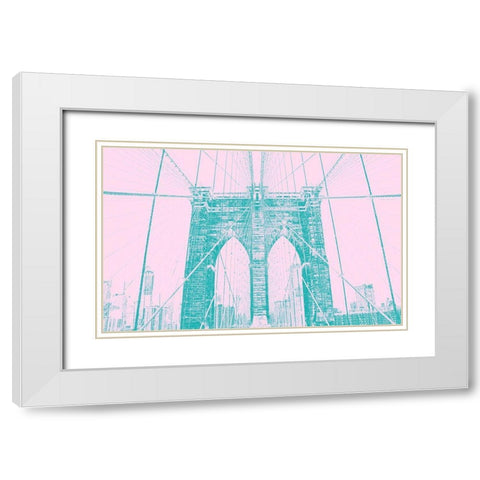 Brooklyn Bridge 1 White Modern Wood Framed Art Print with Double Matting by Phillip, Jamie