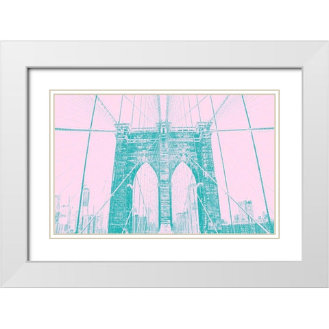 Brooklyn Bridge 1 White Modern Wood Framed Art Print with Double Matting by Phillip, Jamie