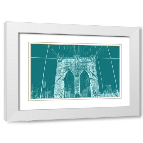 Brooklyn Bridge 2 White Modern Wood Framed Art Print with Double Matting by Phillip, Jamie