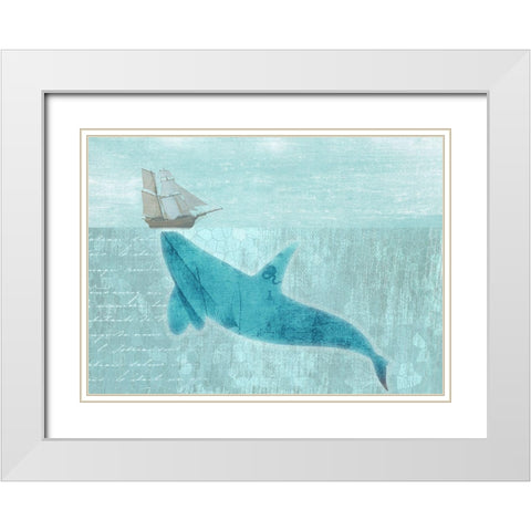 Giant Whale White Modern Wood Framed Art Print with Double Matting by Phillip, Jamie