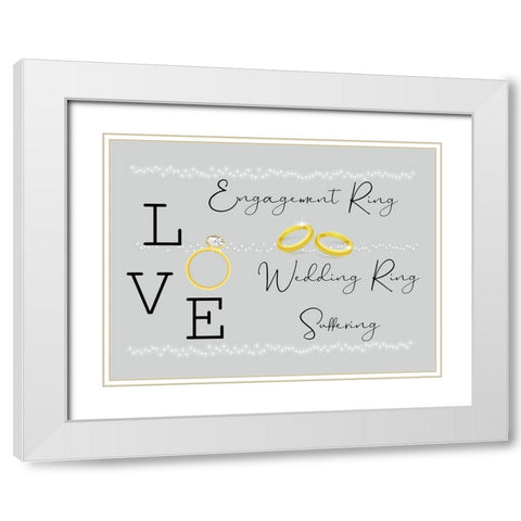 Crazy Love White Modern Wood Framed Art Print with Double Matting by Phillip, Jamie