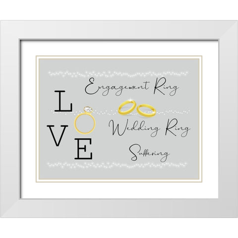 Crazy Love White Modern Wood Framed Art Print with Double Matting by Phillip, Jamie