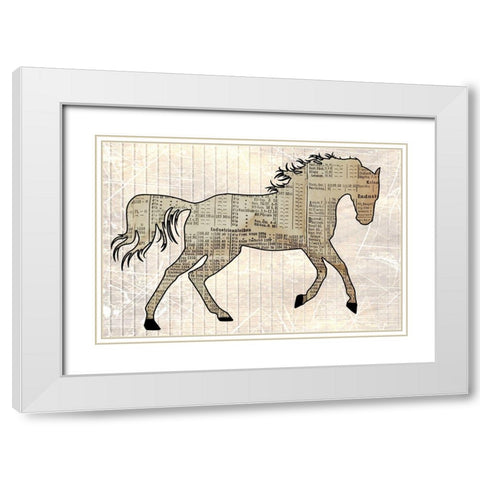 Horsey White Modern Wood Framed Art Print with Double Matting by Phillip, Jamie