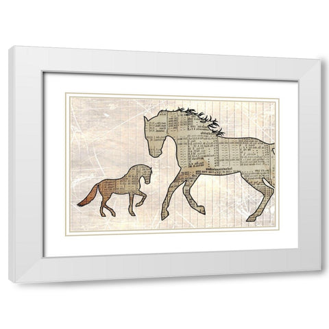 Horsey Baby White Modern Wood Framed Art Print with Double Matting by Phillip, Jamie