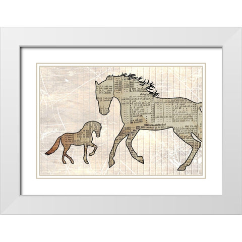 Horsey Baby White Modern Wood Framed Art Print with Double Matting by Phillip, Jamie
