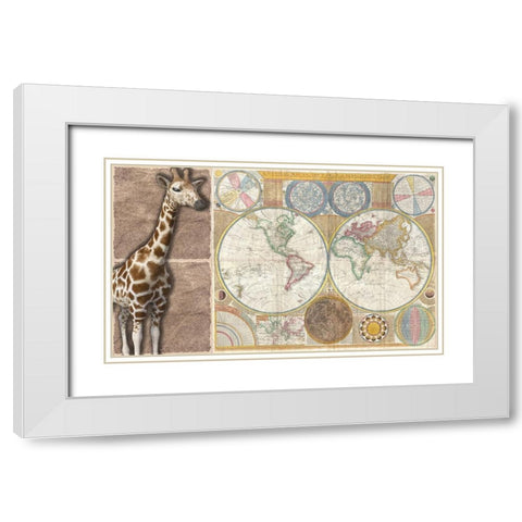 African Map White Modern Wood Framed Art Print with Double Matting by Phillip, Jamie