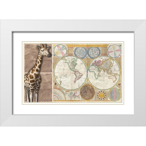 African Map White Modern Wood Framed Art Print with Double Matting by Phillip, Jamie