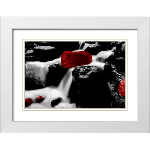 Red Rock River White Modern Wood Framed Art Print with Double Matting by Phillip, Jamie