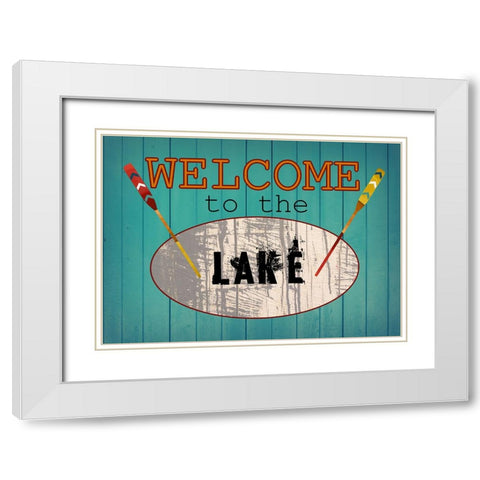 Lake Side White Modern Wood Framed Art Print with Double Matting by Phillip, Jamie