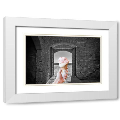 Ice Cream Door 1 White Modern Wood Framed Art Print with Double Matting by Phillip, Jamie