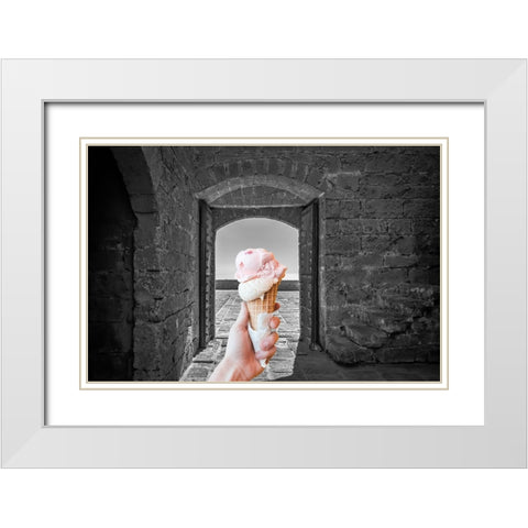 Ice Cream Door 1 White Modern Wood Framed Art Print with Double Matting by Phillip, Jamie