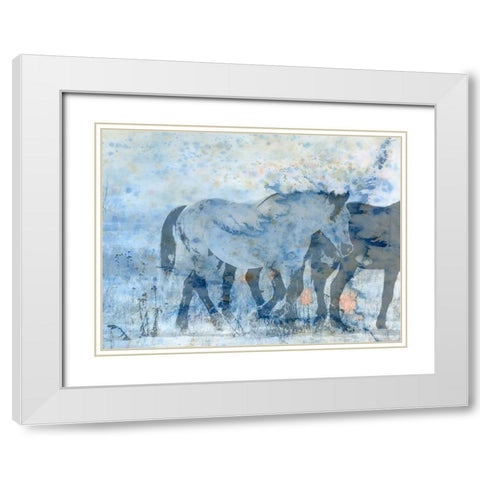 Horse Play White Modern Wood Framed Art Print with Double Matting by Phillip, Jamie